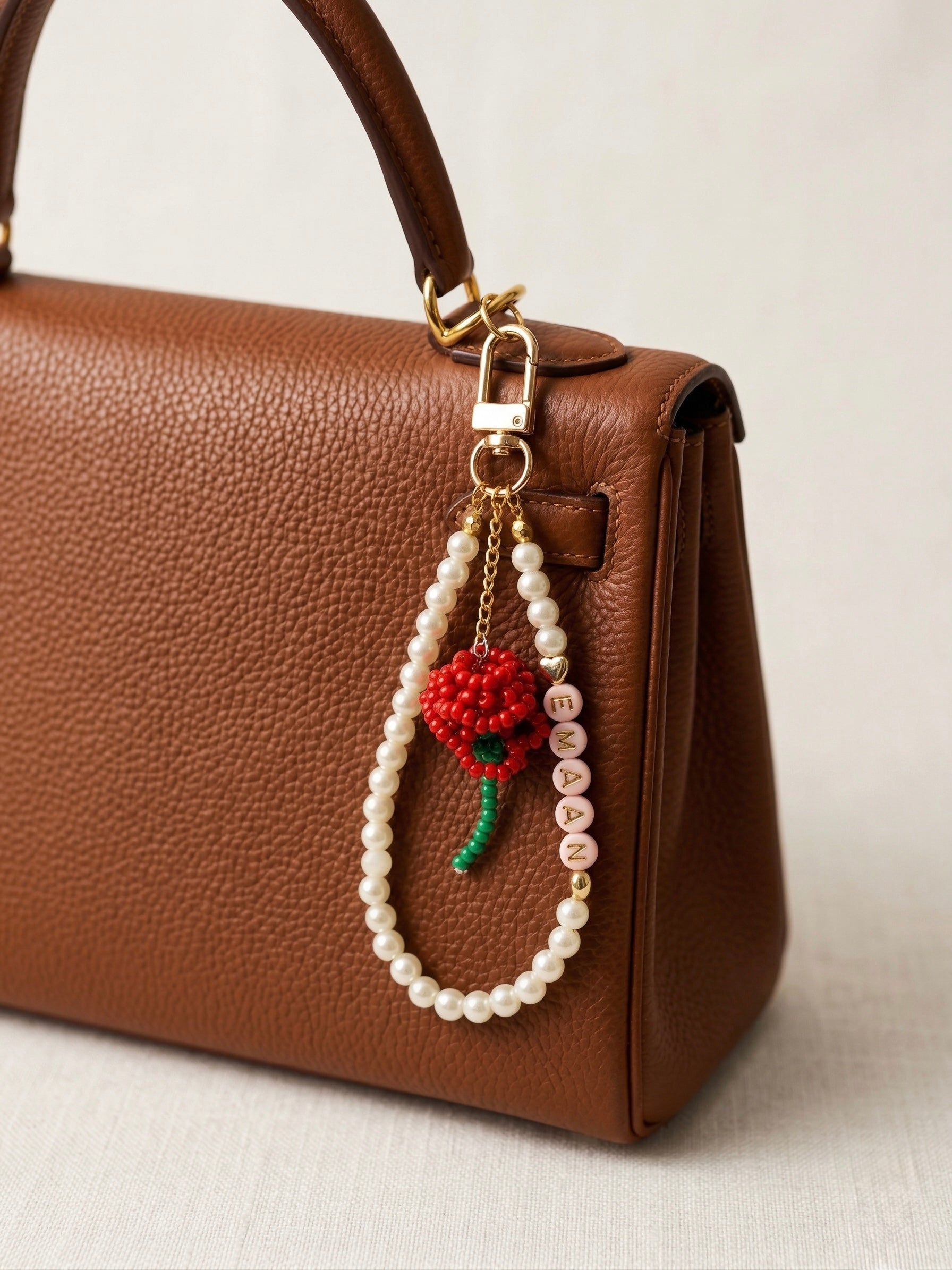 Beaded Rose Keychain