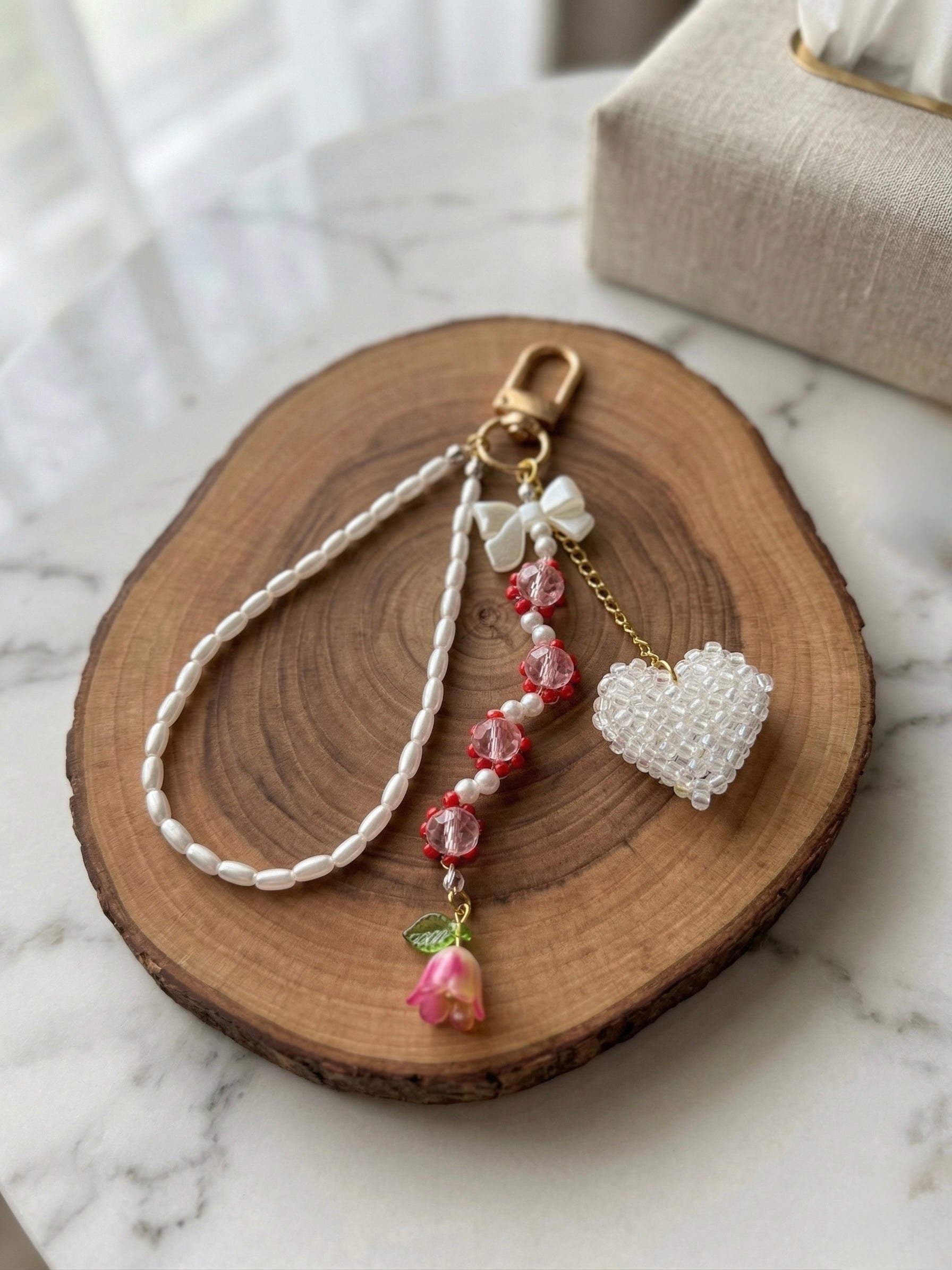 Blossom Heart Bag Charm