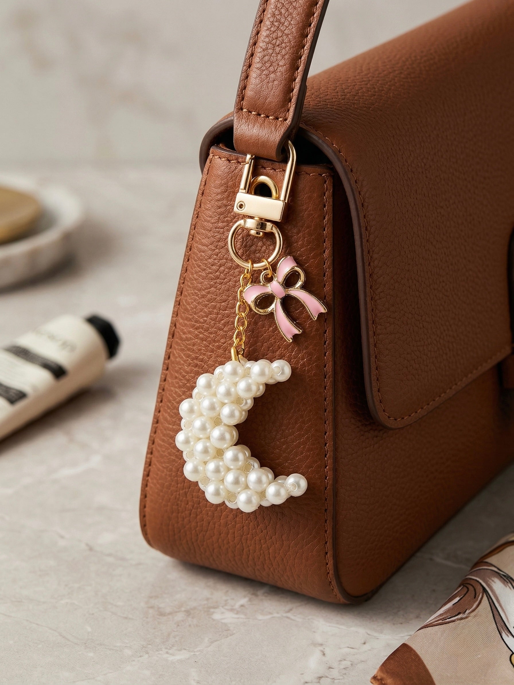 Pearl Moon Bag Charm
